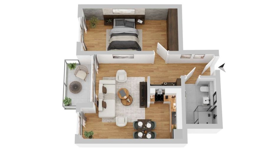 Ihre Kapitalanlage mit Klasse - modernes 2-Zimmer-Apartment – Grundriss