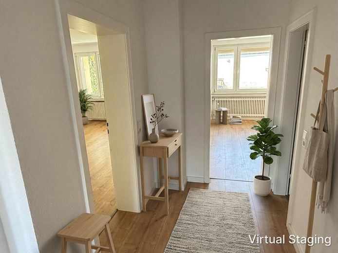 Nachmieter gesucht: Renovierte 3-Zimmer EG-Wohnung mit Balkon an der schönen Nordbahntrasse – Flur - Möblierungsidee