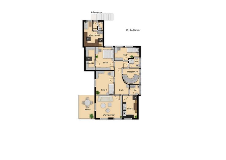 Zweifamilienhaus mit Einliegerwohnung und weitläufigem Garten - auch als Einfamilienhaus geeignet – Grundriss_Obergeschoss