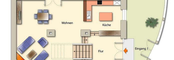 Grundriss EG mit Garten