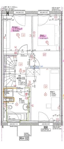 Derede yaşamak - bahçeli ve yeşilliğe bakan aile için modern yeni yapım sıra evi – Grundriss spiegelverkehrt