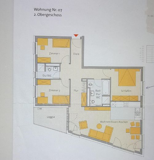 Schöne moderne helle 4 Zi. Wohnung nähe Rebstockbad ohne Provision – Grundriss