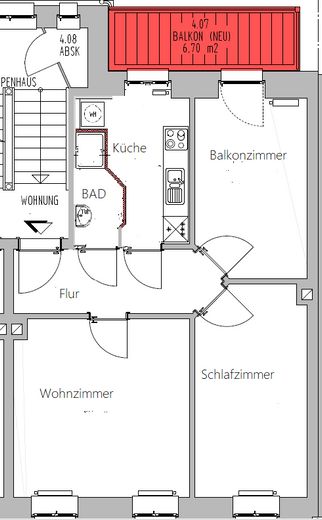 Grundriss der Wohnung