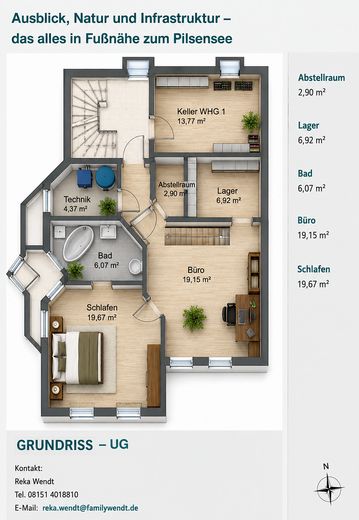 Wohnglück mit Garten Seenah – Grundriss UG