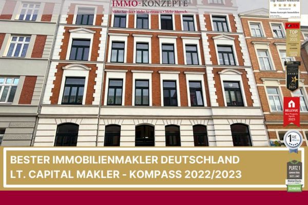 3,3% Rendite: Stilvoll wohnen im sanierten Altbau: 3-Zimmer-Wohnung mit Balkon