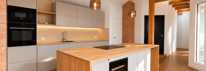 Penthouse avec sauna et toit-terrasse dans le Bergmannkiez – Küche