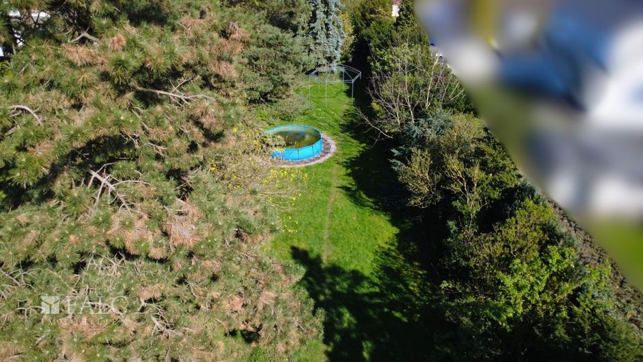 Großzügiges Einfamilienhaus auf privatem Grundstück (Teilverkauf des Grundstückes möglich) – Luftaufnahme - Garten