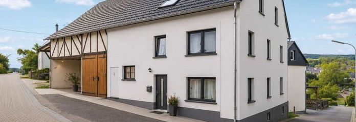 Großes Einfamilienhaus mit Nebengebäuden auf großem Grundstück