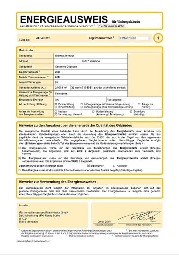 Energieausweis Seite 1