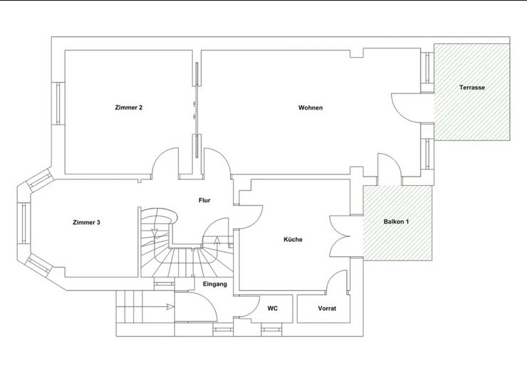 Kernsaniertes Haus in bester Lage in Mannheim-Feudenheim. Erstbezug. – Grundriss EG