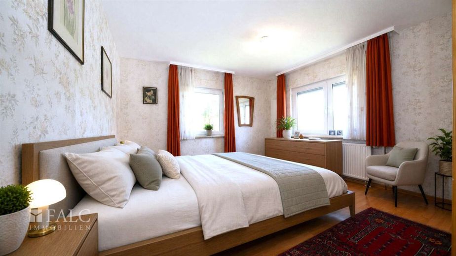 Alles was das Eigentum begehrt! Idyllisches Einfamilienhaus mit viel Potenzial - FALC Immobilien – Schlafzimmer EG (Vis.)