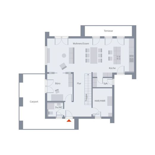 MODERNES WOHNEN MIT STIL UND KOMFORT – Grundriss Erdgeschoss