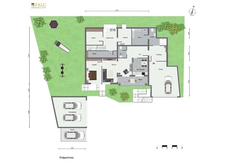 Herrlich viel Platz, Einliegerwohnung und Sauna - FALC Immobilien – Souterrain