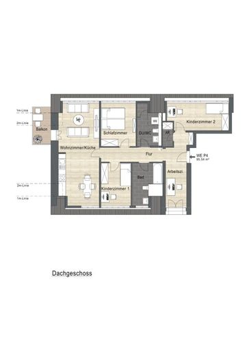 Erstbezug - Modernes Wohnen im historischen Ambiente – P4_1.jpg 4-Raum mit Balkon