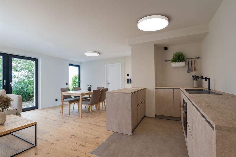 Wohnen-Essen-Küche möbliert