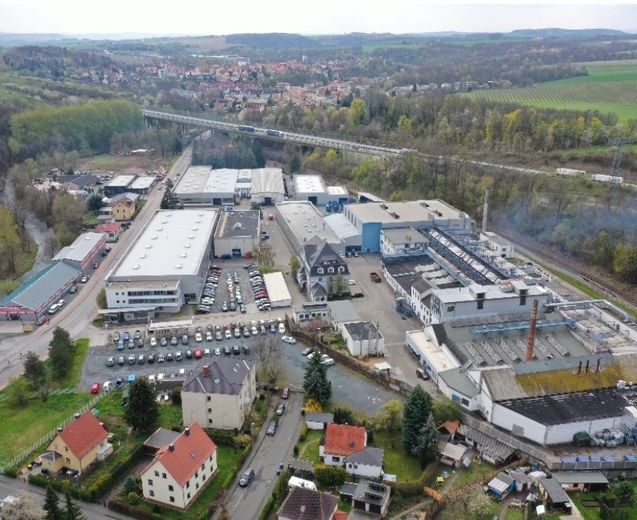 Produktions- und Lagerflächen zu vermieten (Gebäude A) – Luftbild Gewerbekomplex