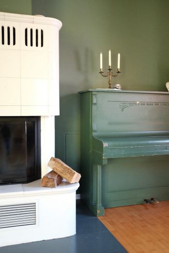 Euer Haus im Grünen: 192qm, großes Grundstück, Altbau-Charme – Wohnzimmer/Kamin
