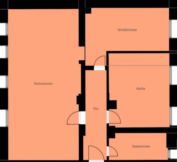 Appartement moderne de 2,5 pièces à Großreuth bei Schweinau avec cuisine équipée et garage – Grundriss