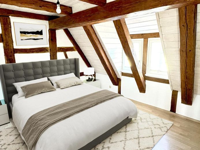 Schlafzimmer möbliert