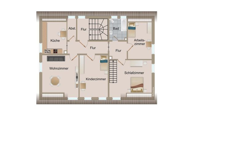 Freistehendes Haus, nutzbar als großzügiges Einfamilienhaus oder Zweigenerationenhaus – Obergeschoss