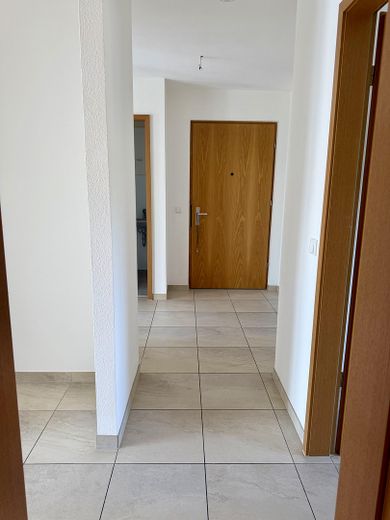 Wohnen mit Blick auf Burg Frankenstein -Erstbezug nach Renovierung- 2-Zimmer mit EBK & TG-Stellplatz – Flur (aus dem Bad)