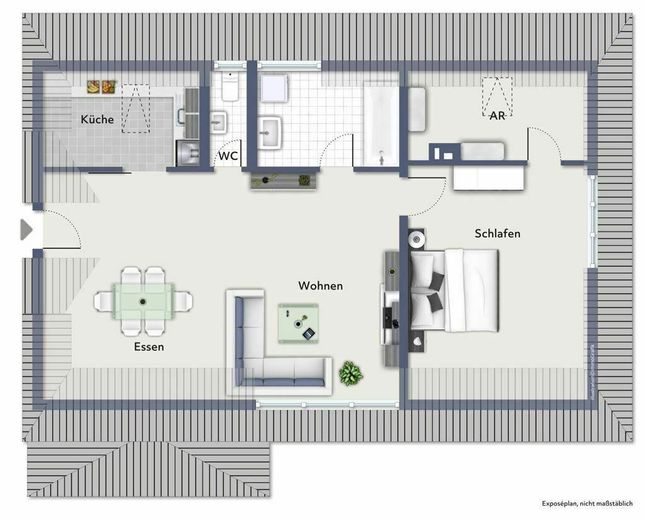 Renovierte 2,5-Zimmer-Dachgeschosswohnung in Ellwangen Kernstadt – Grundriss