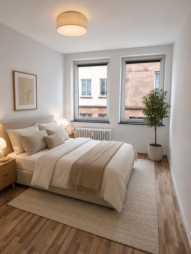 3-ZKB mit Einbauküche in SB St. Johann (WG geeignet) – Schlafzimmer (visualisiert)