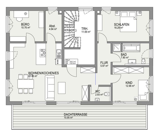 Grundriss Penthouse Wohnung