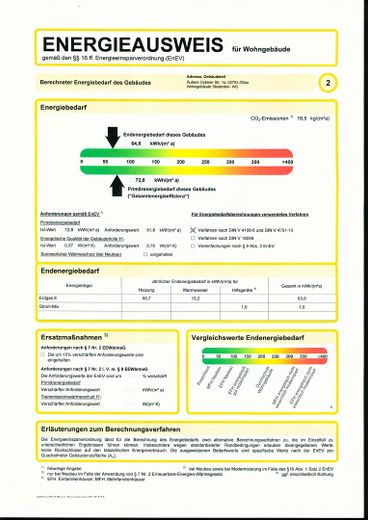 116qm 3-Raum-Wohnung (Erstbezug nach Renovierung) im Energieeffizienzhaus – Energieausweis