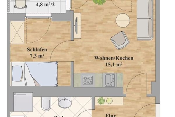 Gemütliche Wohnung mit Terrasse und kleinen eigenen Garten!