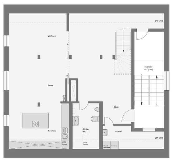 Lichtdurchflutete und hochwertig ausgestattete Loft-Wohnung – Grundriss