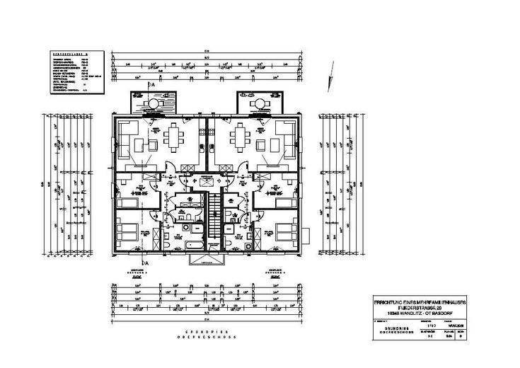 Neubauprojekt – 8 Mietwohnungen (2- und 3- Zimmerwohnungen), neu und modern – Grundriss Obergeschoss