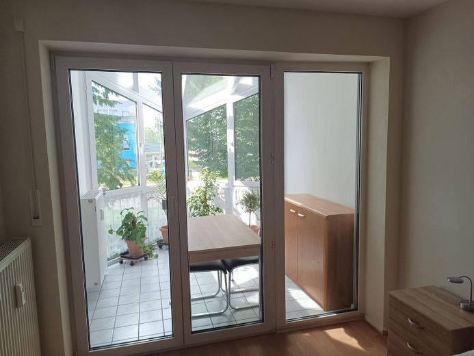 Schlafzimmer zum Wintergarten