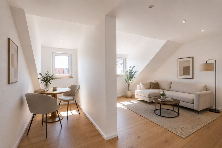 Piso de 2 habitaciones reformado con alta calidad | 47,5 m² | cocina nueva | sin comisión – Wohnzimmer möbliert