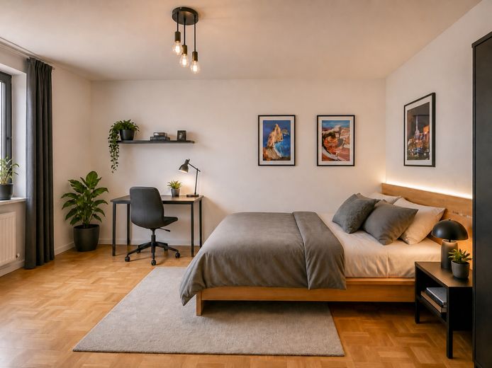 Kapitalanleger aufgepasst! 4% Rendite! - Helle 3-Zi.-Wohnung im 9. OG – Schlafzimmer (Staged)