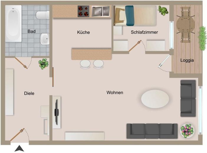Lichtdoorstroomd appartement met keuken en balkon – Foto 16