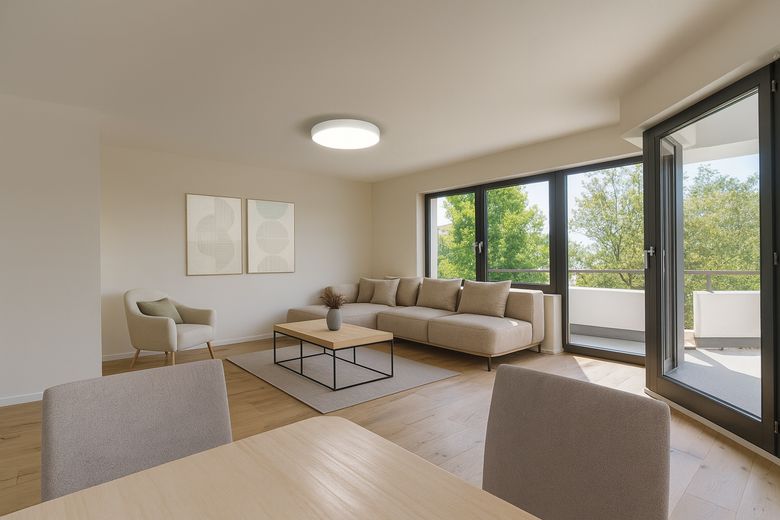 Wohnen-Essen-Küche möbliert