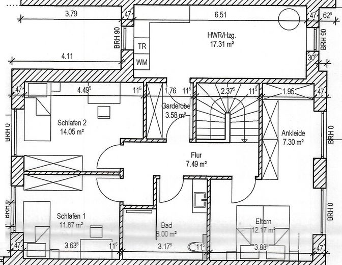 Pierwsze zasiedlenie w Damme (dostępne 4 domy) | 5 pokoi | KfW 40 | garaż i ogród | ok. 165 m² – Grundriss Haus 2 OG