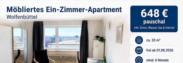 Möbliertes 1 Zimmer Apartment 