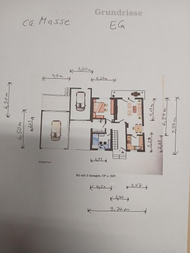 PROVISIONSFREI - Großer, charmanter  Bungalow mit Untergeschoß - keine Renovierungen, nur einziehen! – Plan, EG mit 2 Garagen