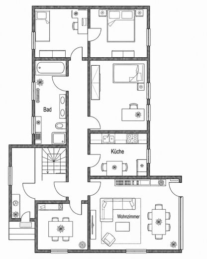 Casa unifamiliar con 1209qm de terreno y más de 250qm de superficie útil – Grundriss mit Beispiel