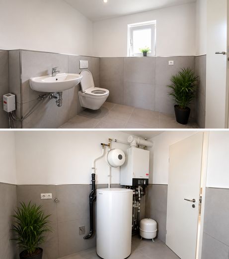 Neu saniertes Reihenendhaus in Harhausen mit Gartenanteil – Gäste WC / Heizung