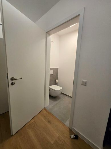 Stillvolle 4-Zimmer EG Neubauwohnung KFW 40 (Wärmep.+PV) mit Terrasse, Garten, Parkplatz – Gäste WC