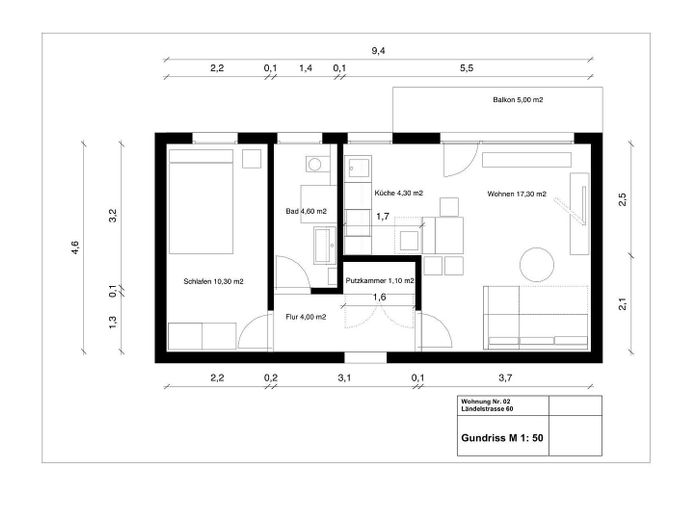 All Inclusive: voll möblierte 2-Zimmer Wohnung mit Balkon in der Innenstadt – फोटो 12