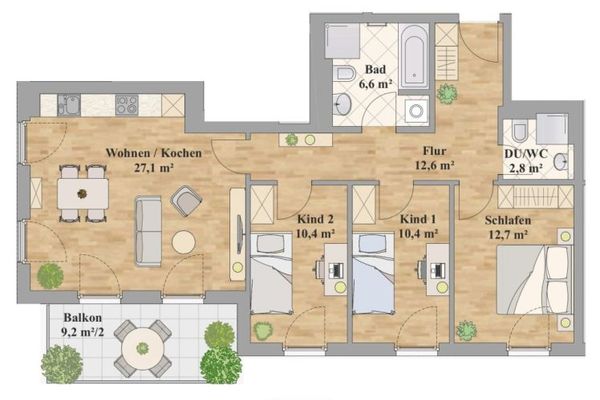 Traumhaft Wohnen! Großer Balkon! Hochwertige Ausstattung!