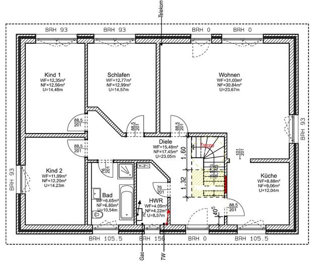 Großzügig frisch renoviertes Einfamilienhaus in guter Lage / Keine Käuferprovision – Grundriss Erdgeschoss
