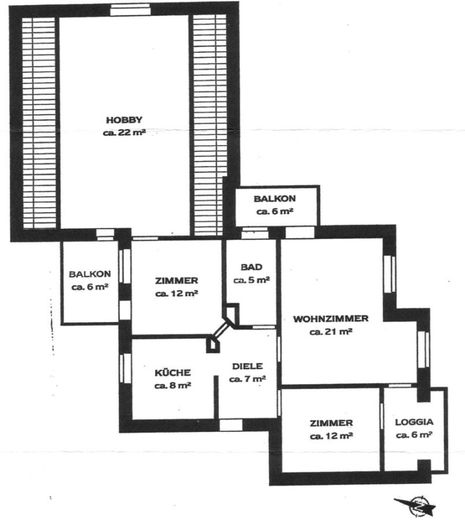 4-Zi-Wohnung mit 2 Balkonen, Loggia und Garage in der beliebten Wohnanlage "Birkenhof" in Leegebruch – Grundriss