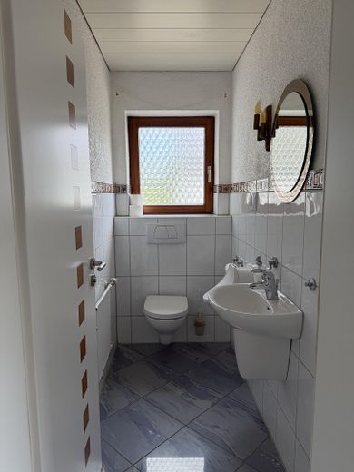 Exklusives Einfamilienhaus in traumhafter Flusslage - Wohnen, wo andere ihre Freizeit verbringen – Gäste-WC EG