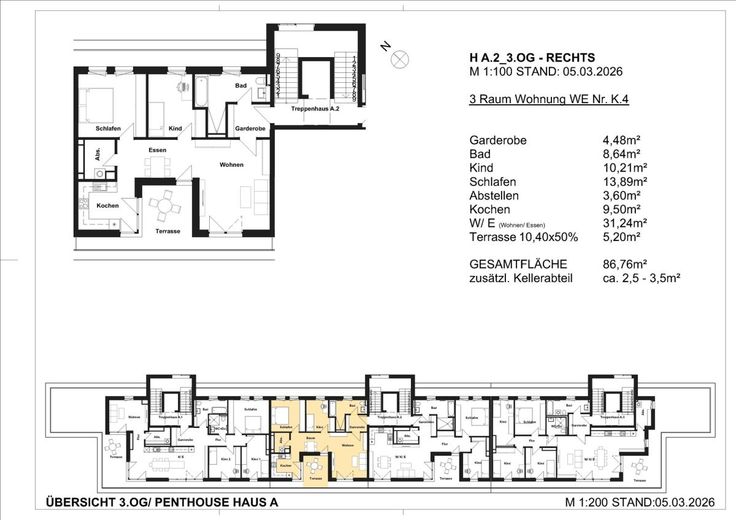 Mansarda al primo utilizzo - nuova costruzione – Grundriss WE29