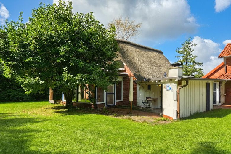 Gartenansicht Reetdachhaus